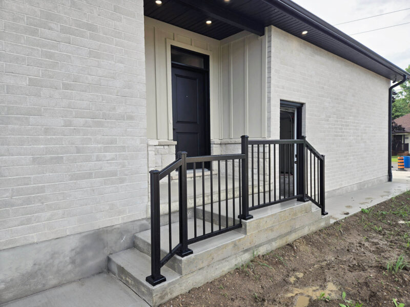 Sleek Black Aluminum Railing Installation