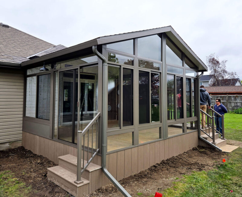 Modern Sunroom with Deck Addition